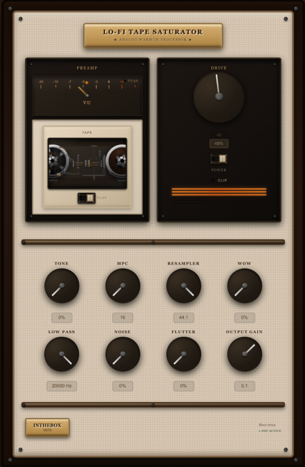 LO-FI TAPE SATURATOR VST3 Plugin