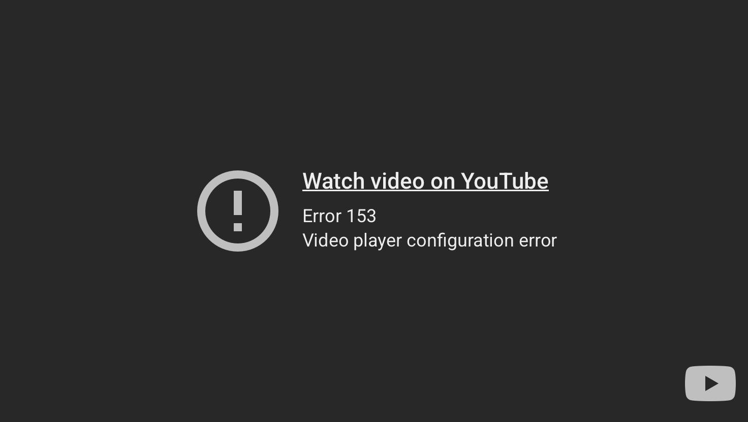 Error 153 – Video Configuration Error